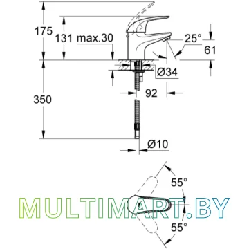 Смеситель Grohe Euroeco (32734000) картинка 2